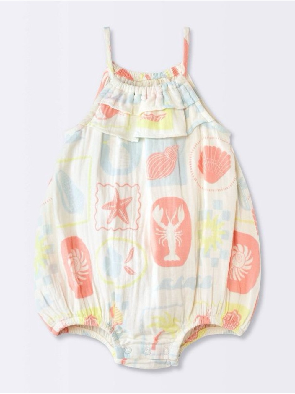 Baby Girls' Postcard Graphic Bubble Romper - Cloud Island
